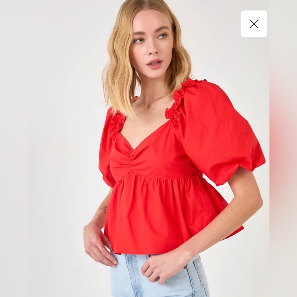 English Factory Sweet Heart To Ruffle Top - Picture 5 of 9